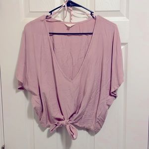 Tie Front Cropped Tee